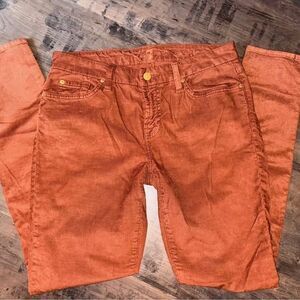 7 for All Mankind Corduroy Pants Rust Orange Slightly Worn Comfortble Size 30